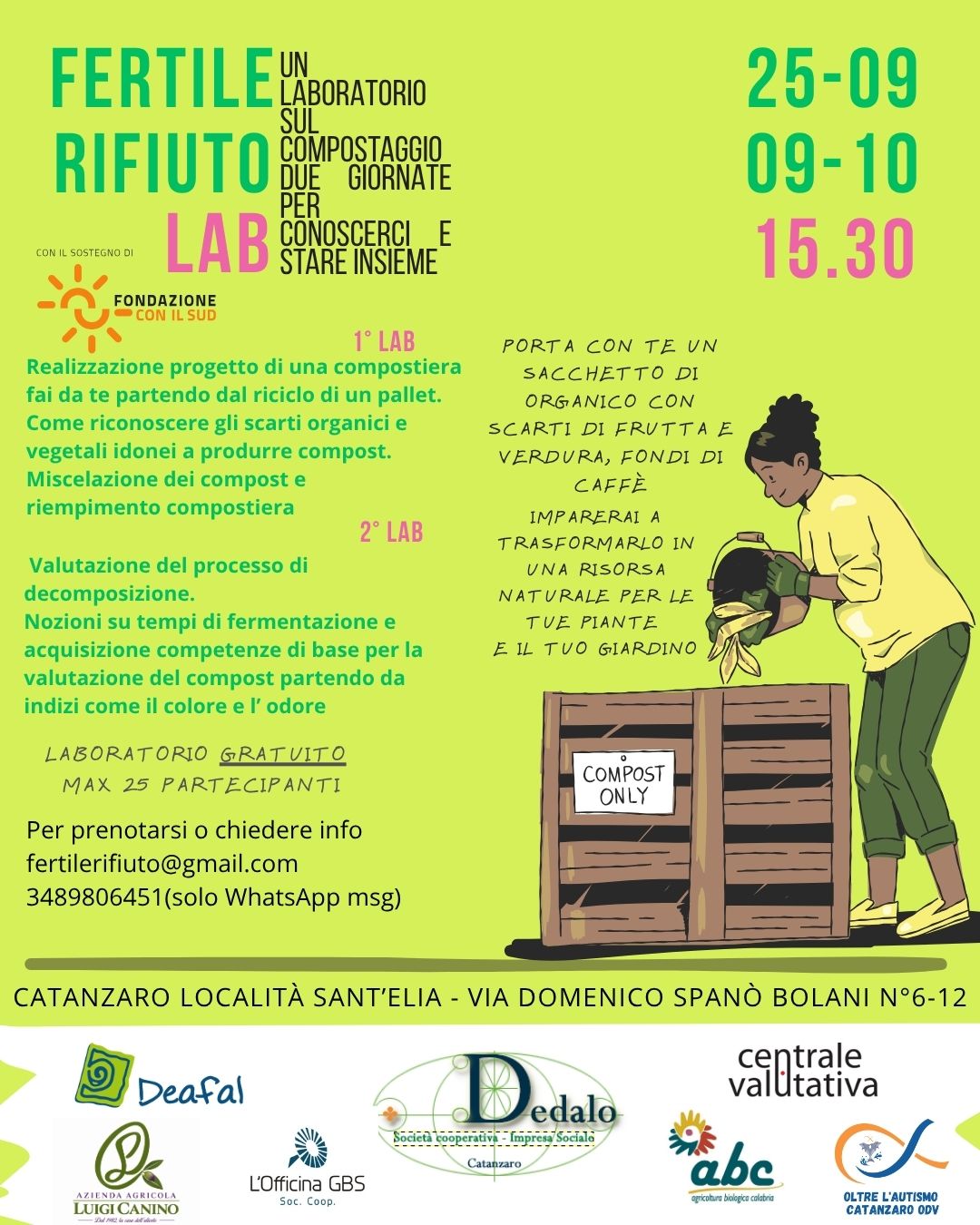 “Fertile Rifiuto” a Catanzaro, due laboratori per imparare a trasformare gli scarti organici in una risorsa
